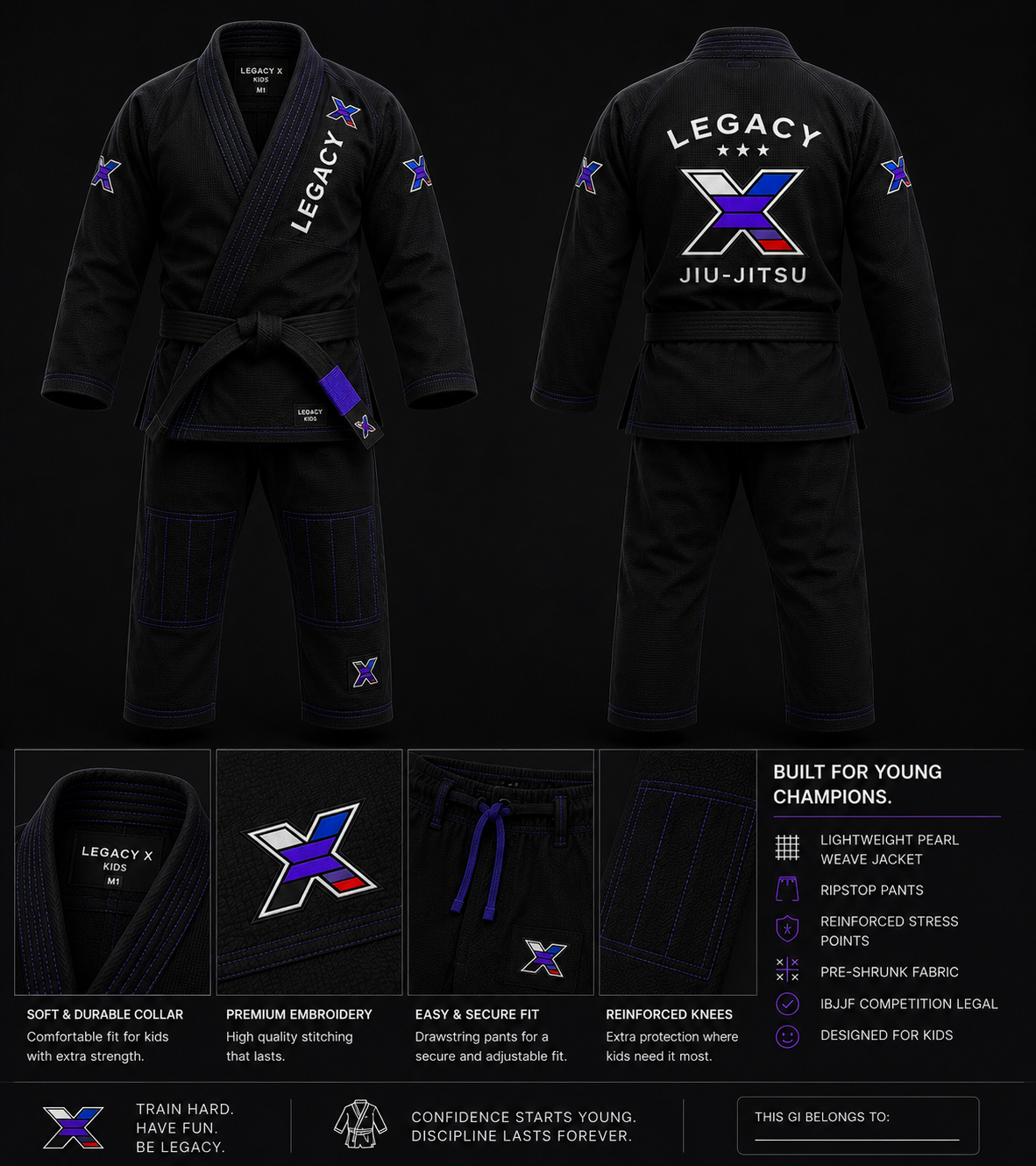 Legacy X Kids Black Kimono